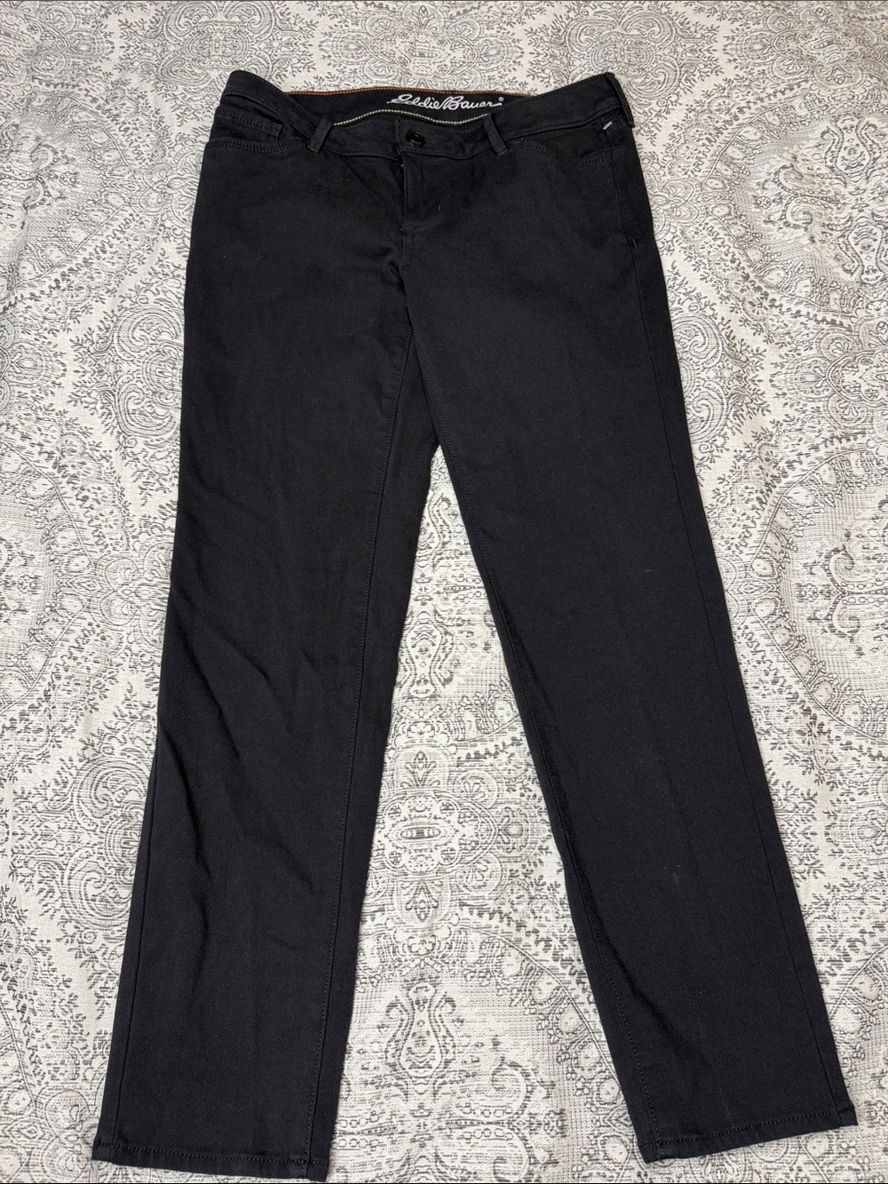 Eddie Bauer Slightly Curvy Slim Straight Black Stretch Jeans - P6